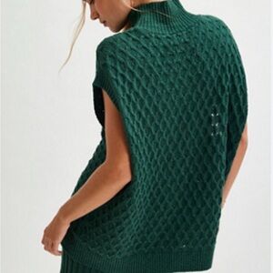 Free People Deep Green Turtleneck Sweater